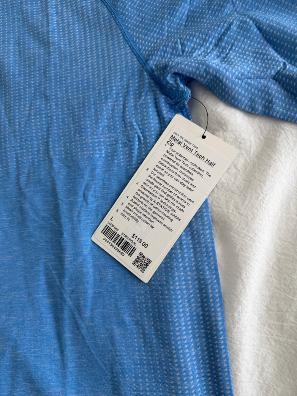 Lululemon Men’s Metal Vent Tech Half Zip Light Blue Size L - Picture 2 of 6